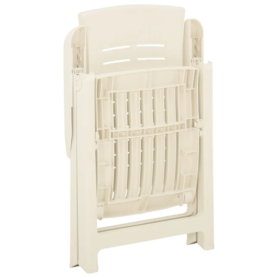 Chaises inclinables de jardin lot de 2 Plastique Blanc - 6