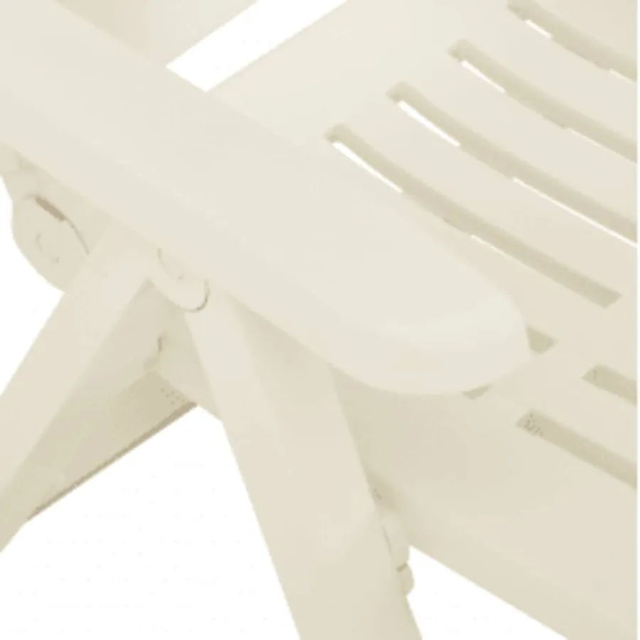 Chaises inclinables de jardin lot de 2 Plastique Blanc - 8