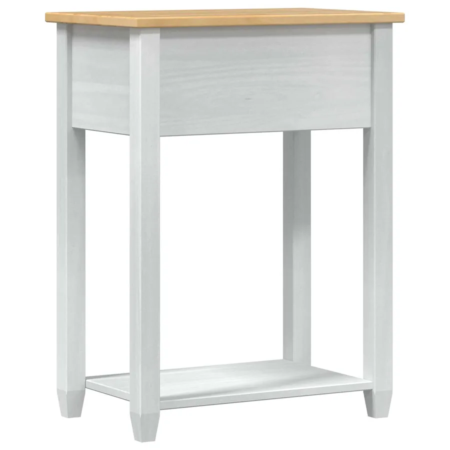 Table console avec tiroir Blanc 55 x 35 x 73 cm Pin massif - 6