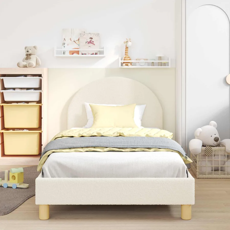 Cadre de lit pour enfants avec tête de lit Crème 90 x 190 cm - 3