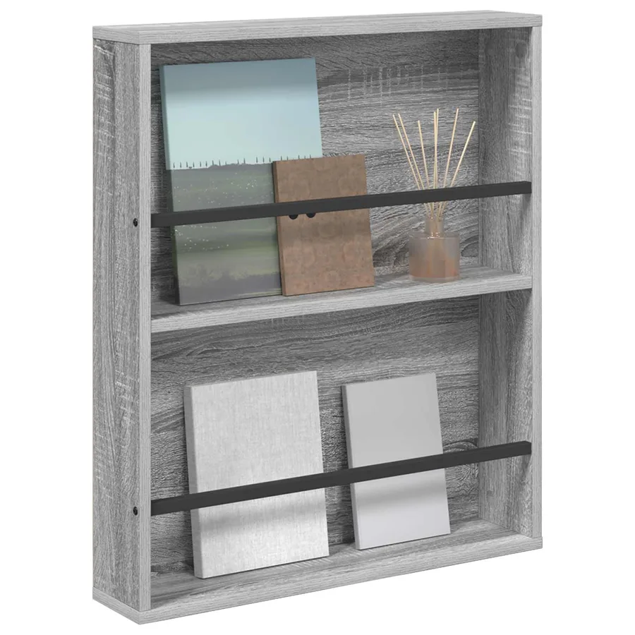 Étagère à magazines avec étagère Gris Sonoma 60 x 12 x 70 cm - 3