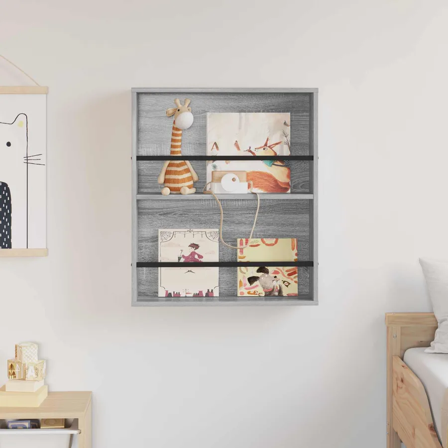 Étagère à magazines avec étagère Gris Sonoma 60 x 12 x 70 cm - 4