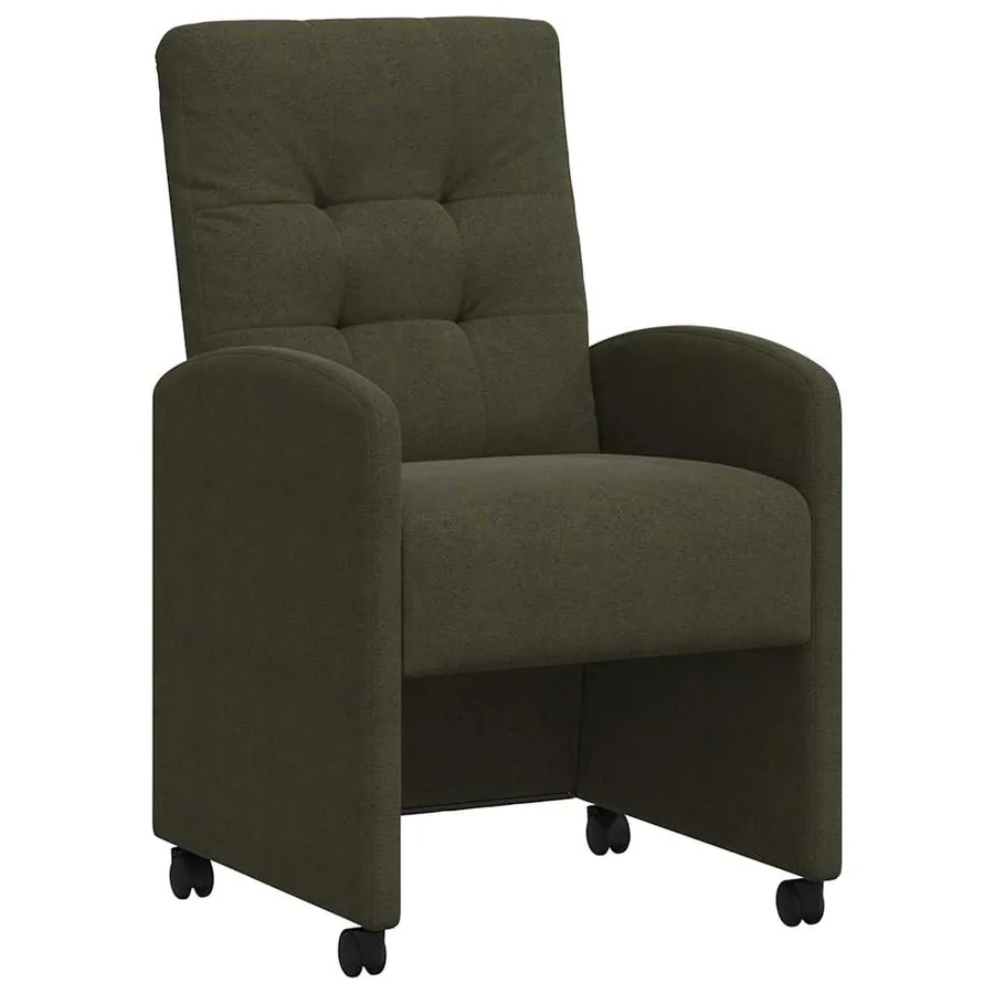 Chaises de Salle à Manger avec Roues 2 pcs Vert armée - 2