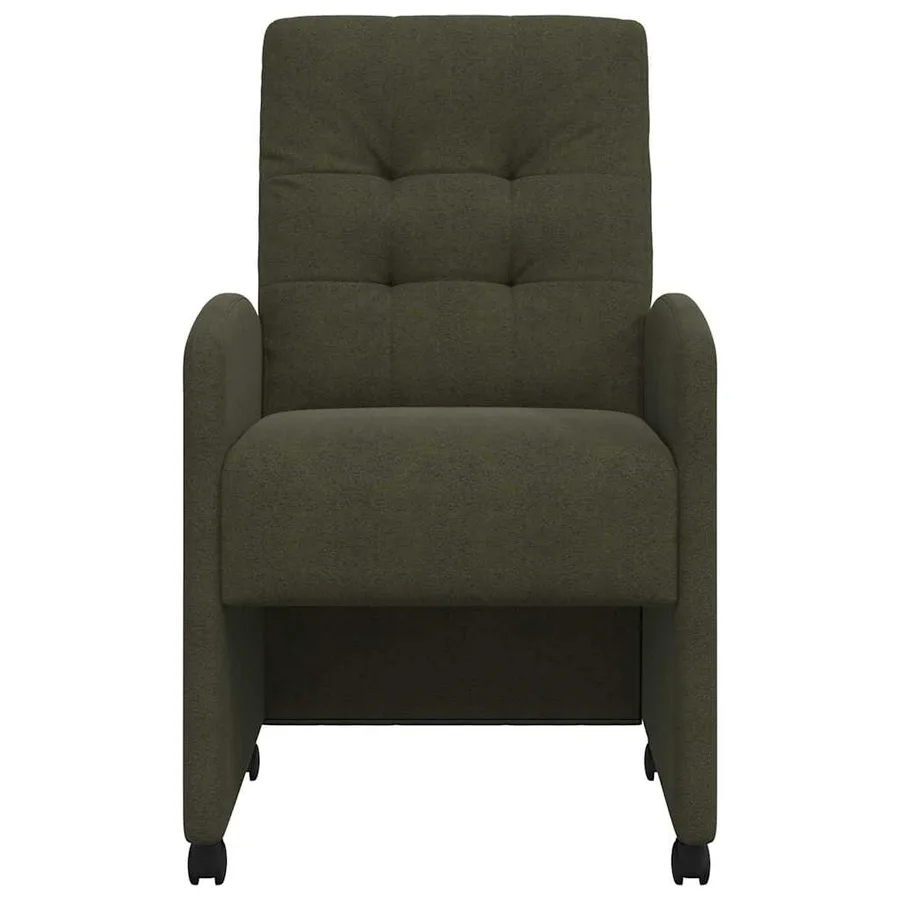 Chaises de Salle à Manger avec Roues 2 pcs Vert armée - 4