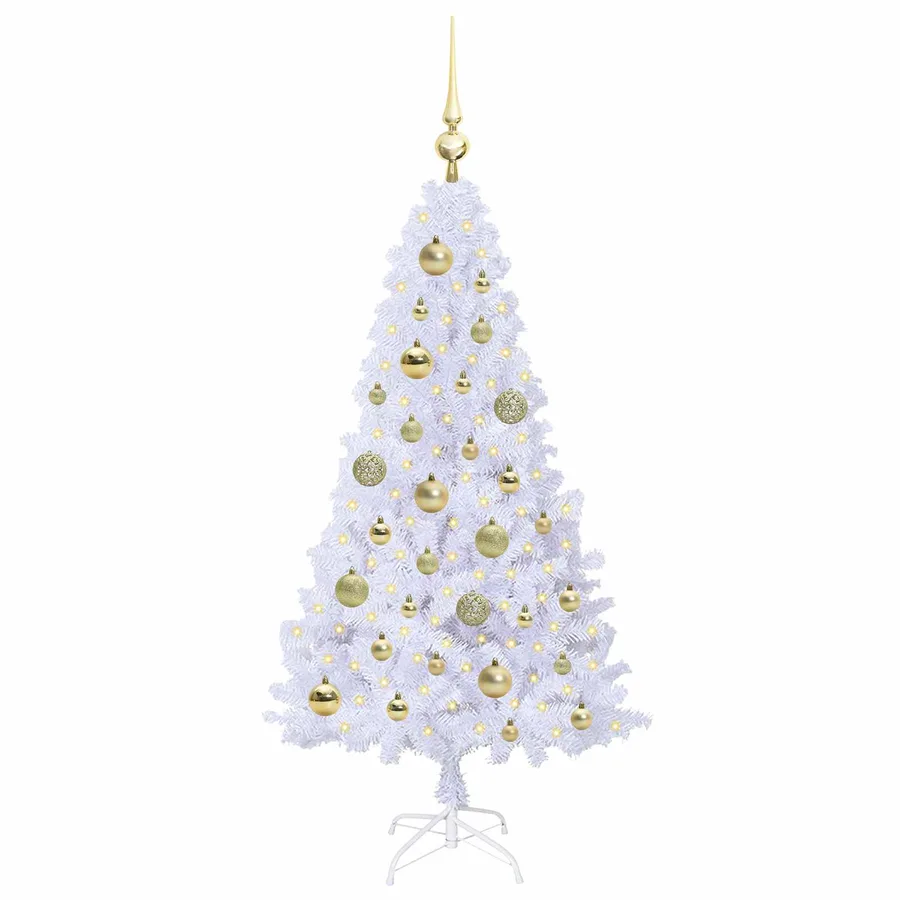 Sapin de Noël artificiel avec 150 LED Blanc 120 cm PVC et Acier - 3