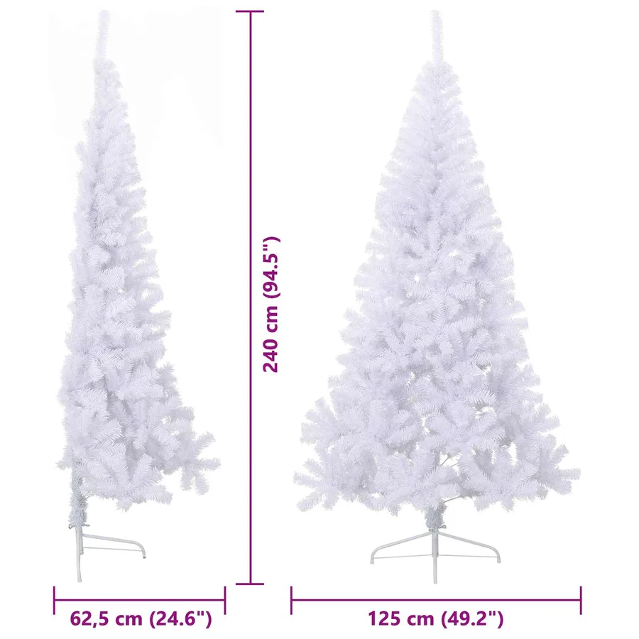 Sapin de Noël artificiel avec 300 LED Blanc 240 cm PVC et Acier - 15