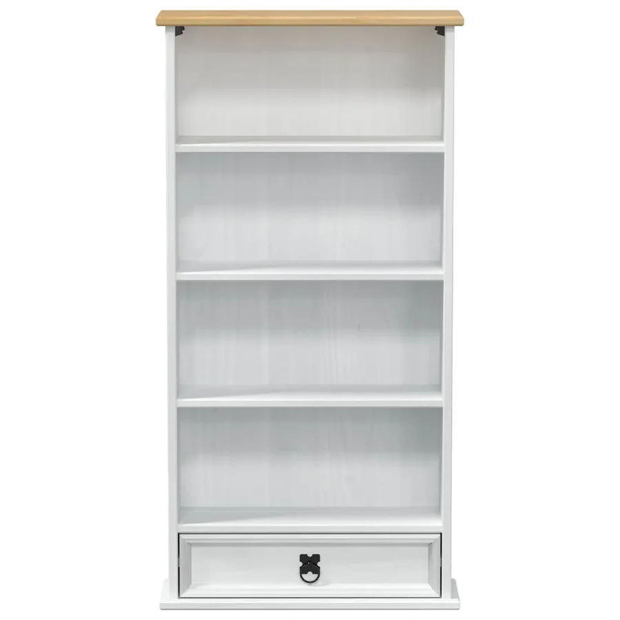 Meuble CD Blanc 52 x 17.5 x 103 cm Pin massif - 4