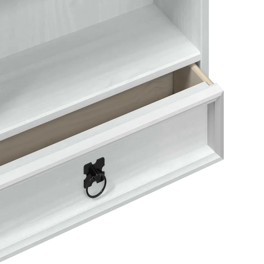 Meuble CD Blanc 52 x 17.5 x 103 cm Pin massif - 7