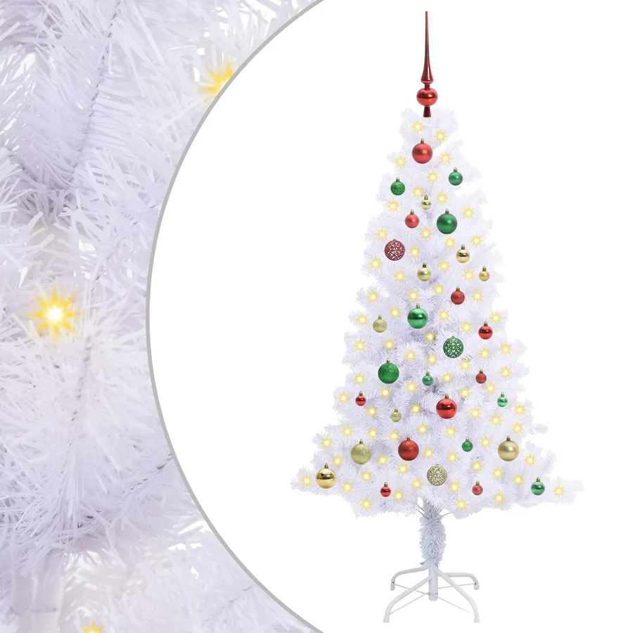 Sapin de Noël artificiel avec 150 LED Blanc 150 cm PVC et Acier - 2