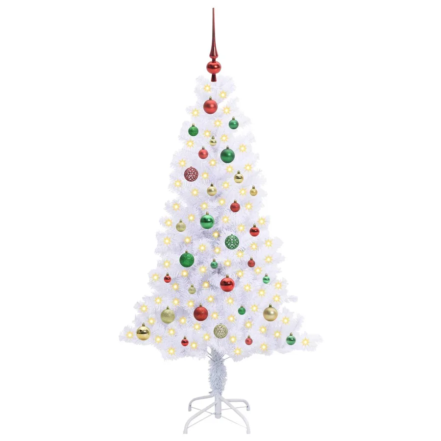 Sapin de Noël artificiel avec 150 LED Blanc 150 cm PVC et Acier - 3