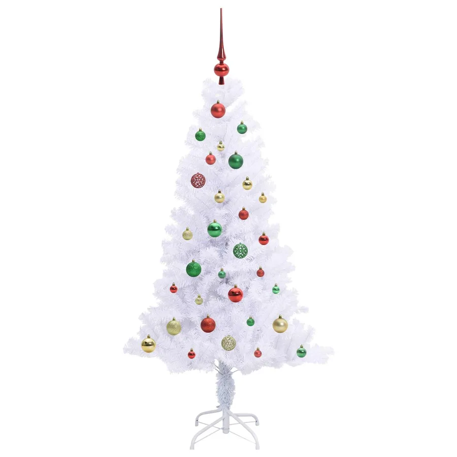 Sapin de Noël artificiel avec 150 LED Blanc 150 cm PVC et Acier - 5