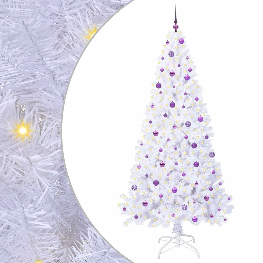 Sapin de Noël artificiel avec 300 LED Blanc 240 cm PVC et Acier - 2