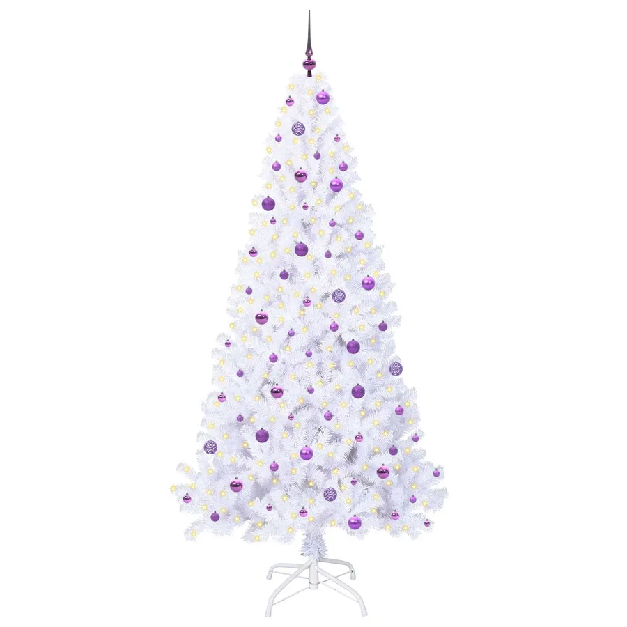 Sapin de Noël artificiel avec 300 LED Blanc 240 cm PVC et Acier - 3