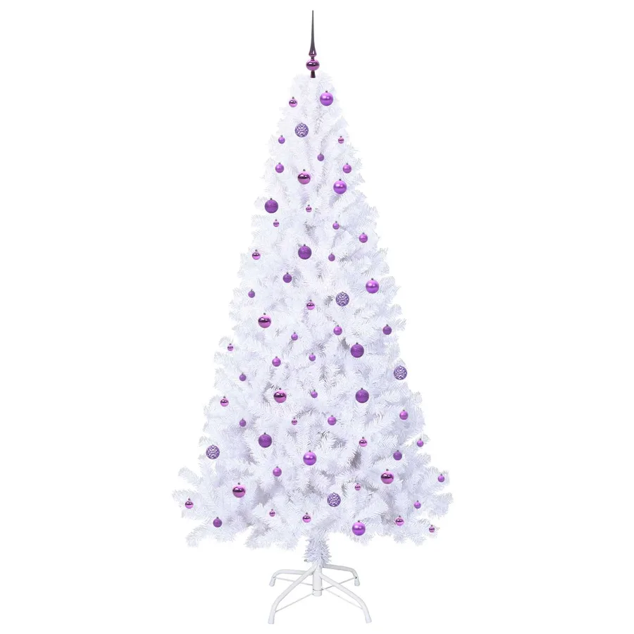 Sapin de Noël artificiel avec 300 LED Blanc 240 cm PVC et Acier - 4