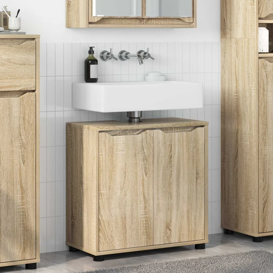 Armoire de lavabo de salle de bain Chêne Sonoma 60 x 30 x 60 cm
