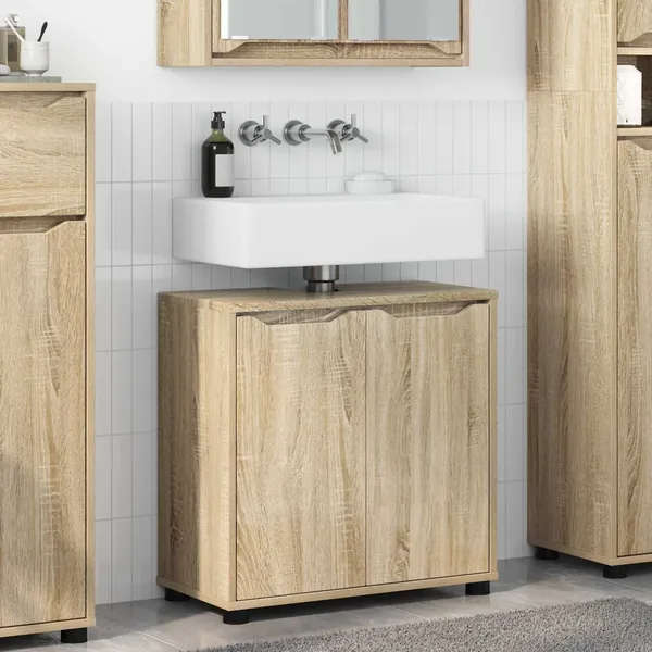 Armoire de lavabo de salle de bain Chêne Sonoma 60 x 30 x 60 cm