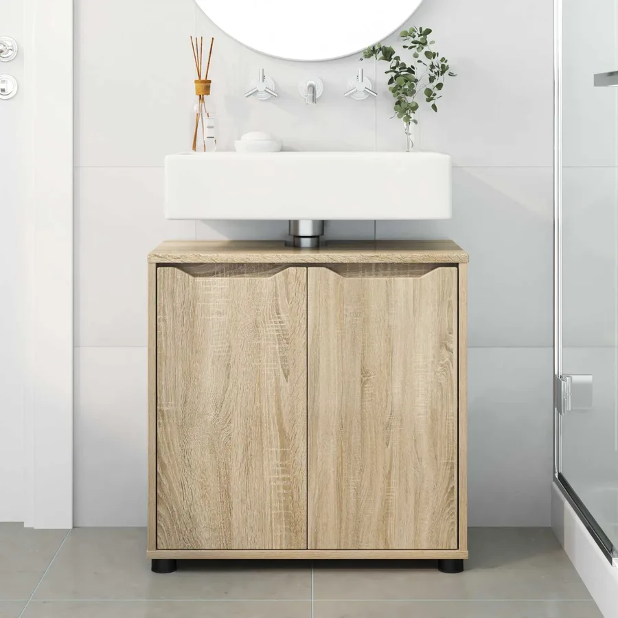 Armoire de lavabo de salle de bain Chêne Sonoma 60 x 30 x 60 cm - 4