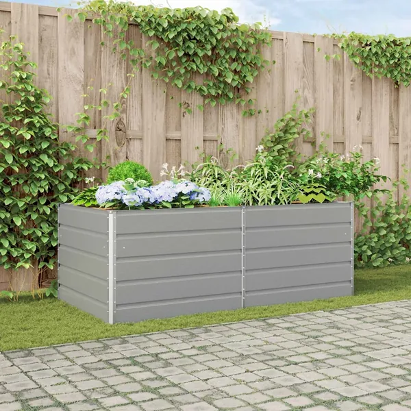 Jardinière Gris clair 195 x 100 x 75 cm Acier galvanisé