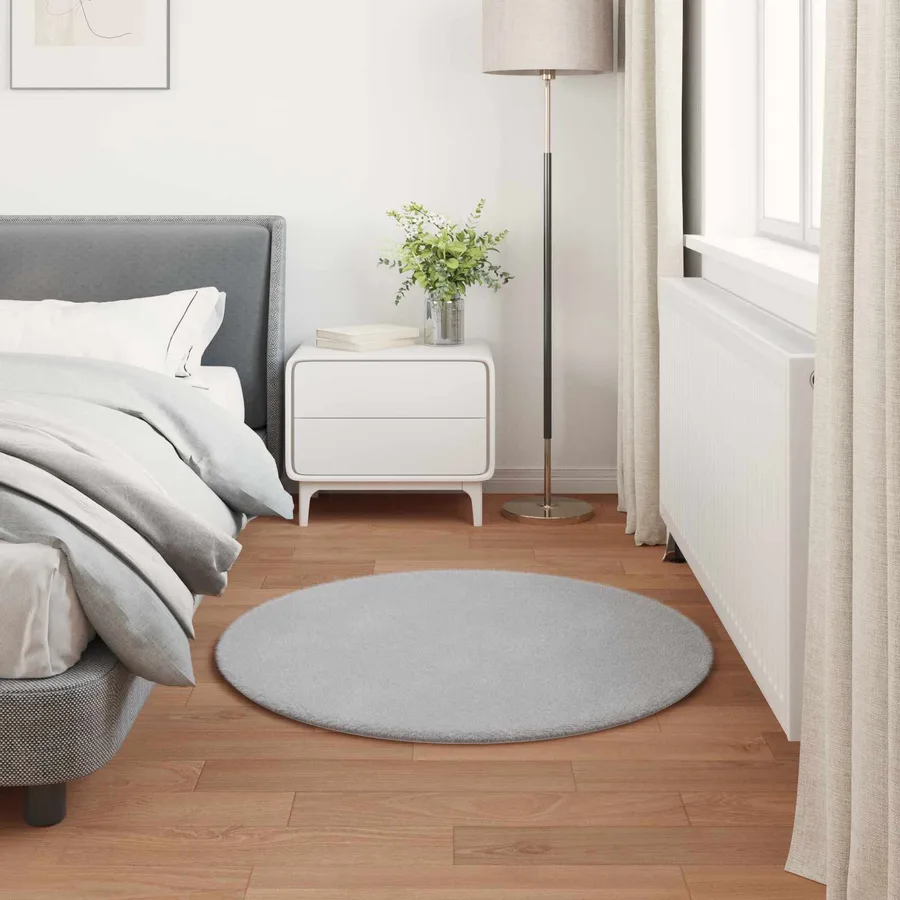 Tapis antidérapant en fausse de lapin OLITE Gris Ø 120 cm - 4