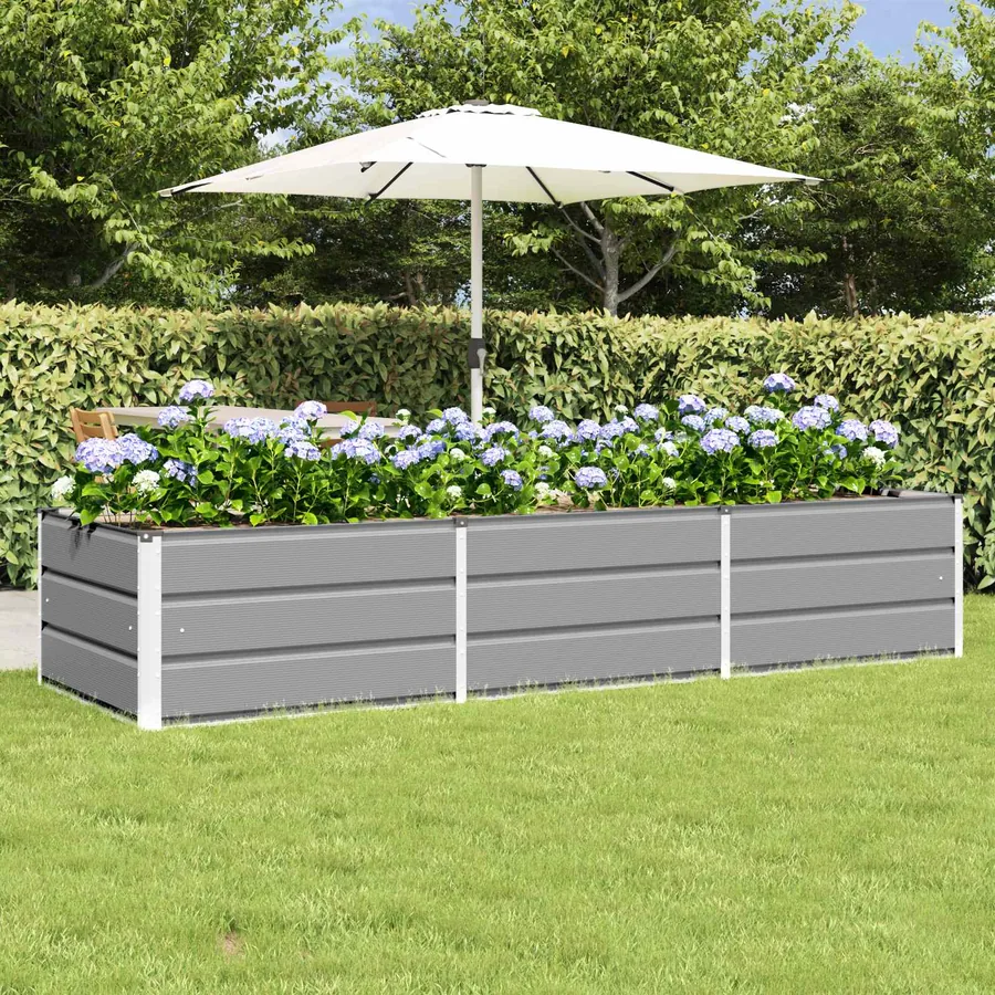 Jardinière Gris clair 240 x 80 x 45 cm Acier
