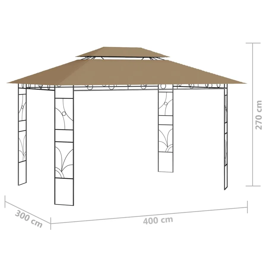 Belvédère 4x3x2,7 m Taupe 160 g/m² - 6