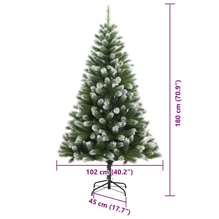 Sapin de Noël artificiel à charnière avec neige en flocons - 17