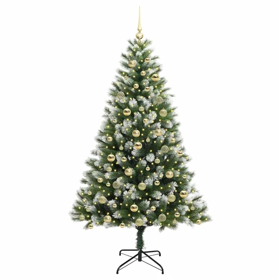 Sapin de Noël artificiel à charnière avec neige en flocons - 3