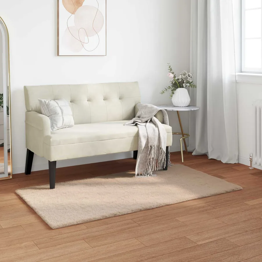 Tapis antidérapant en fausse de lapin OLITE Taupe 80 x 150 cm