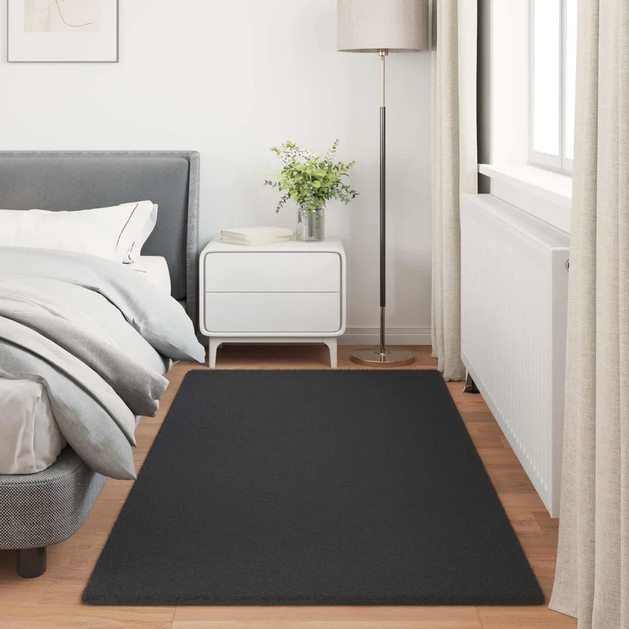 Tapis antidérapant en fausse de lapin OLITE Noir 80 x 200 cm - 4