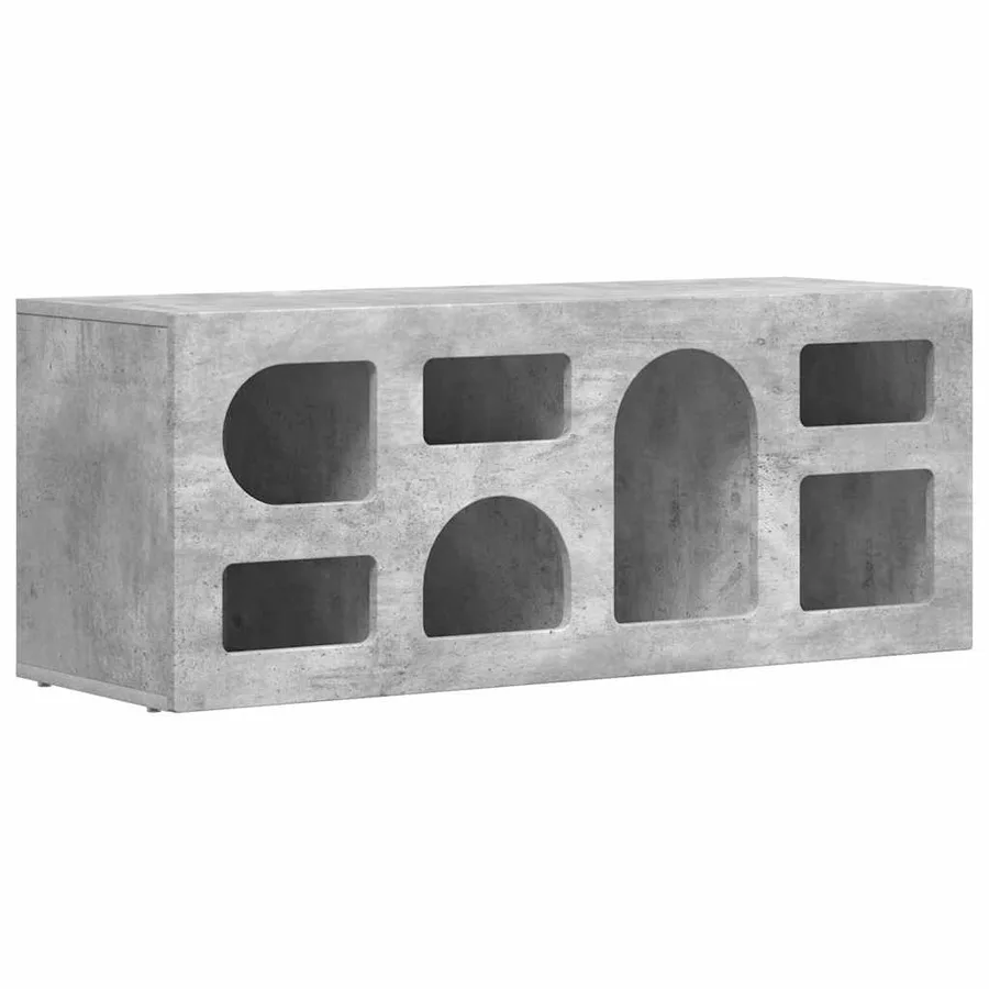 Meuble TV ELST 100 x 35 x 40 cm Gris béton Bois d'ingénierie - 2