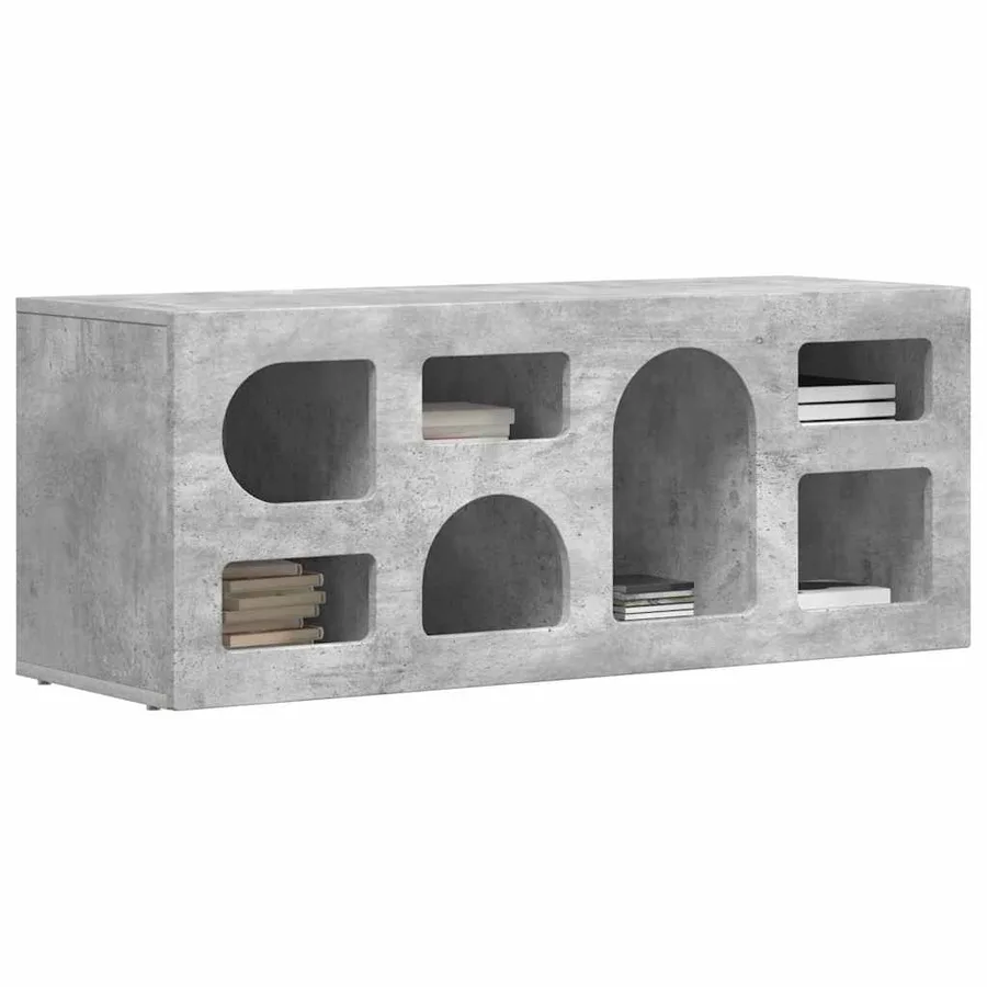 Meuble TV ELST 100 x 35 x 40 cm Gris béton Bois d'ingénierie - 3