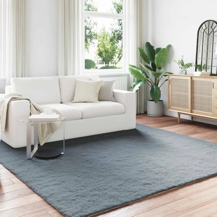 Tapis antidérapant en fausse de lapin OLITE Anthracite