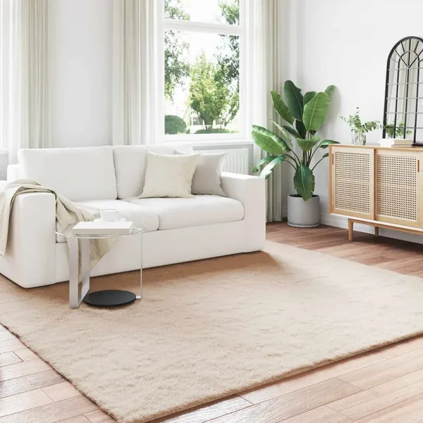 Tapis antidérapant en fausse de lapin OLITE Taupe 240 x 240 cm