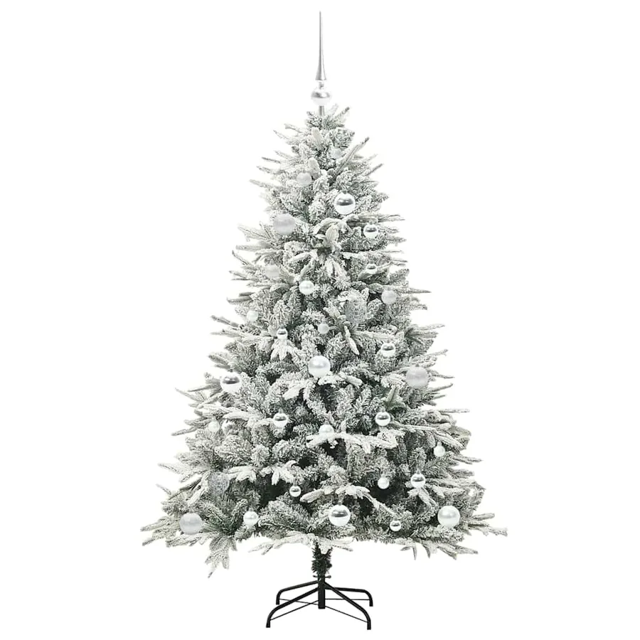 Arbre de Noël artificiel pré-éclairé avec ensemble de boules - 4