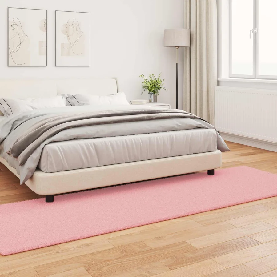 Tapis antidérapant en fausse de lapin OLITE Rose 80 x 250 cm - 4