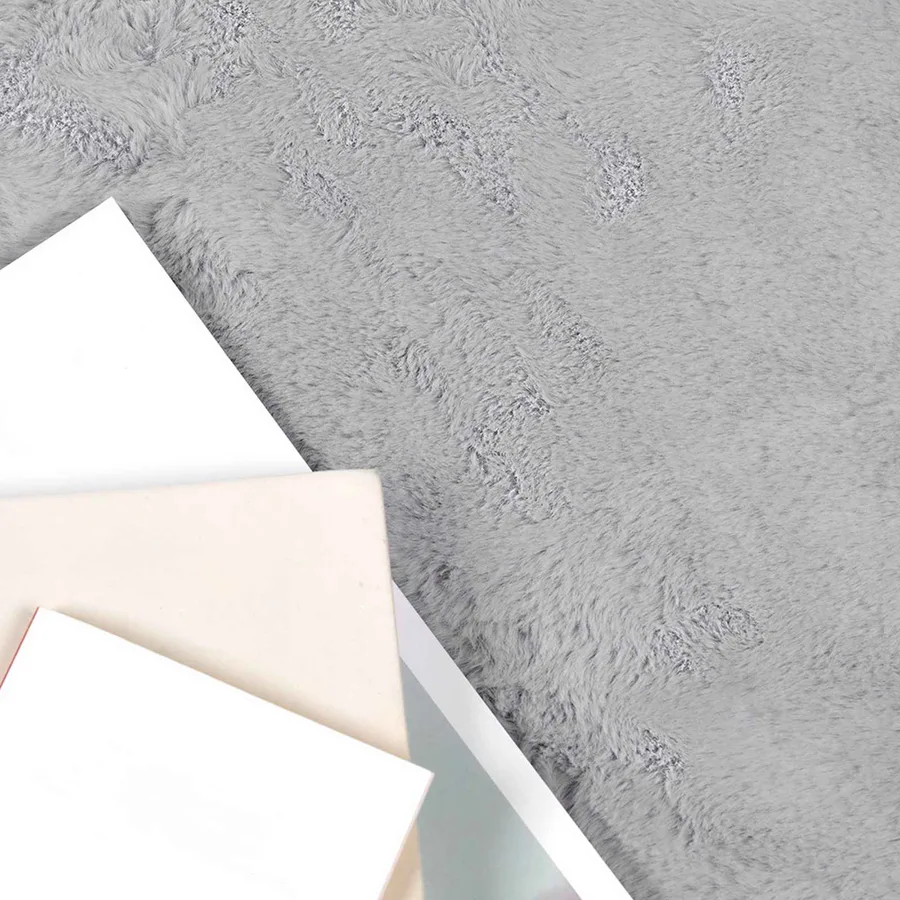 Tapis antidérapant en fausse de lapin OLITE Gris Ø 200 cm - 3