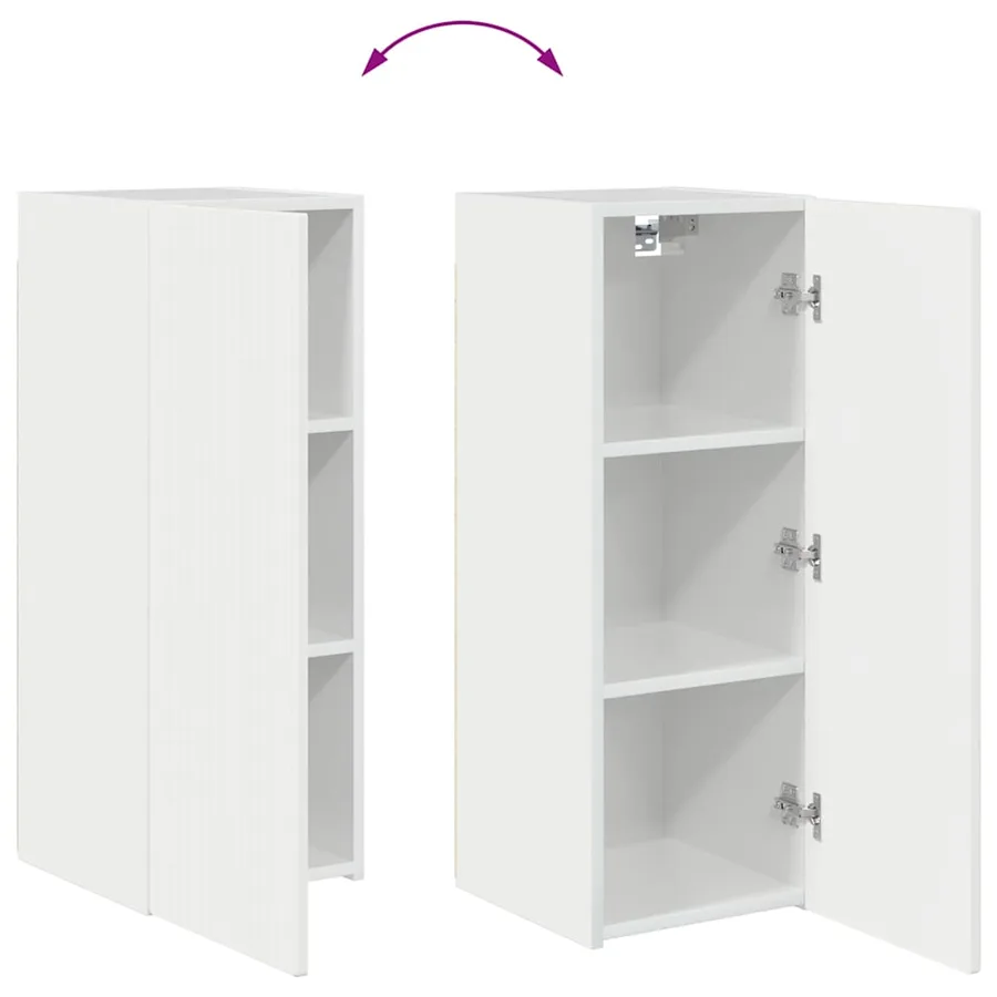 Meuble TV mural 2 pcs Blanc Brillant 30 x 31 x 80 cm - 13