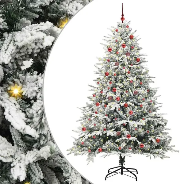 Arbre de Noël artificiel pré-éclairé avec ensemble de boules