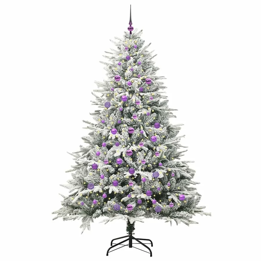 Arbre de Noël artificiel pré-éclairé avec ensemble de boules - 3