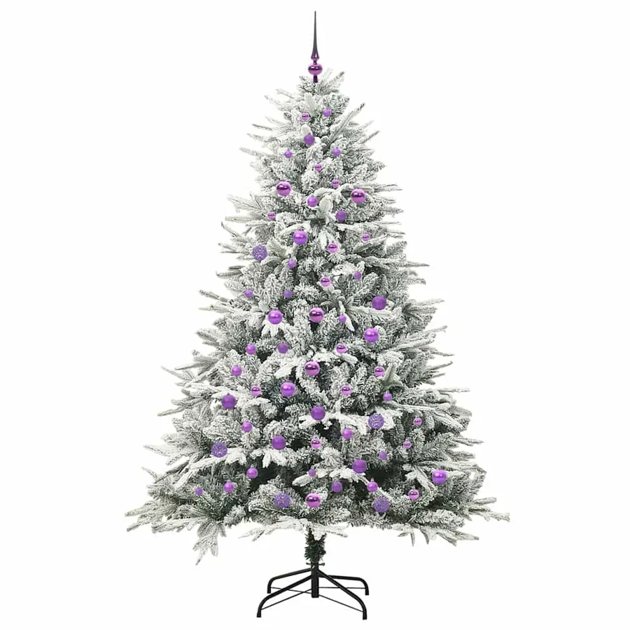 Arbre de Noël artificiel pré-éclairé avec ensemble de boules - 4