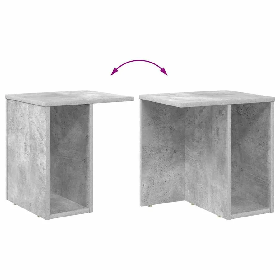 Table d'appoint 2 pcs Gris béton 37 x 32 x 40 cm - 11