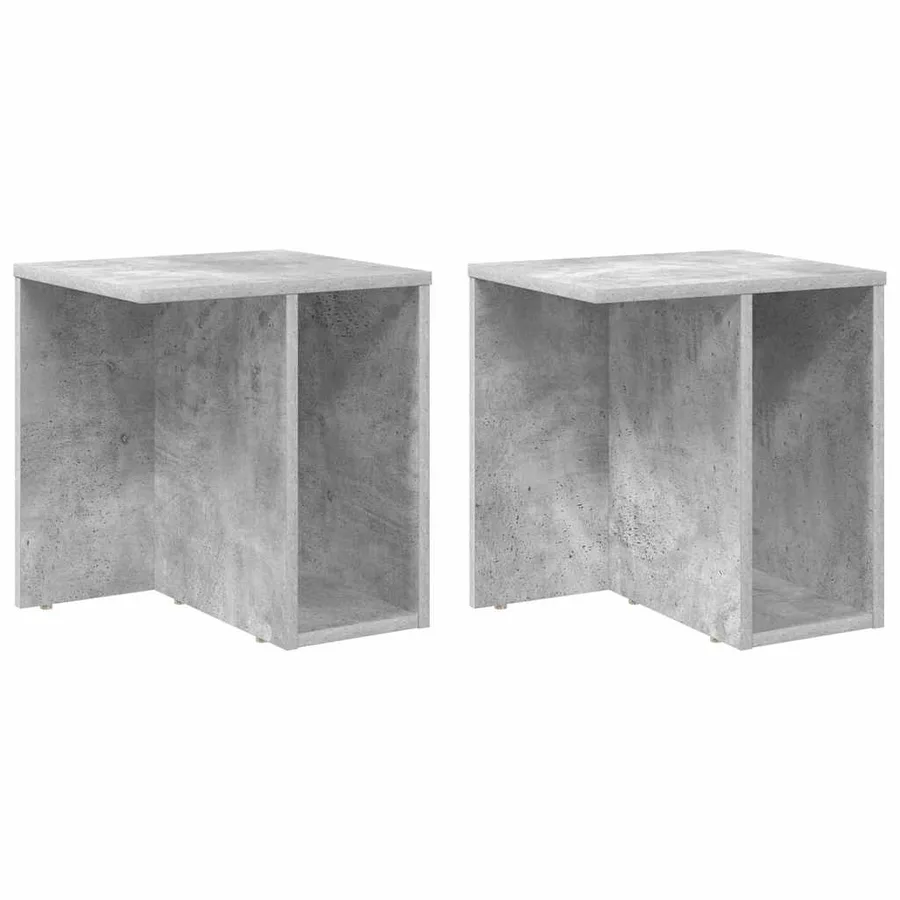 Table d'appoint 2 pcs Gris béton 37 x 32 x 40 cm - 2