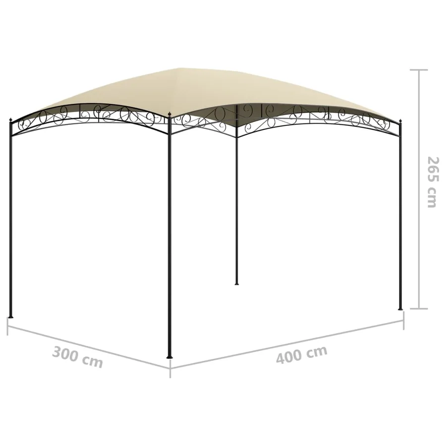 Belvédère 3x4x2,65 m Crème 180 g/m² - 5