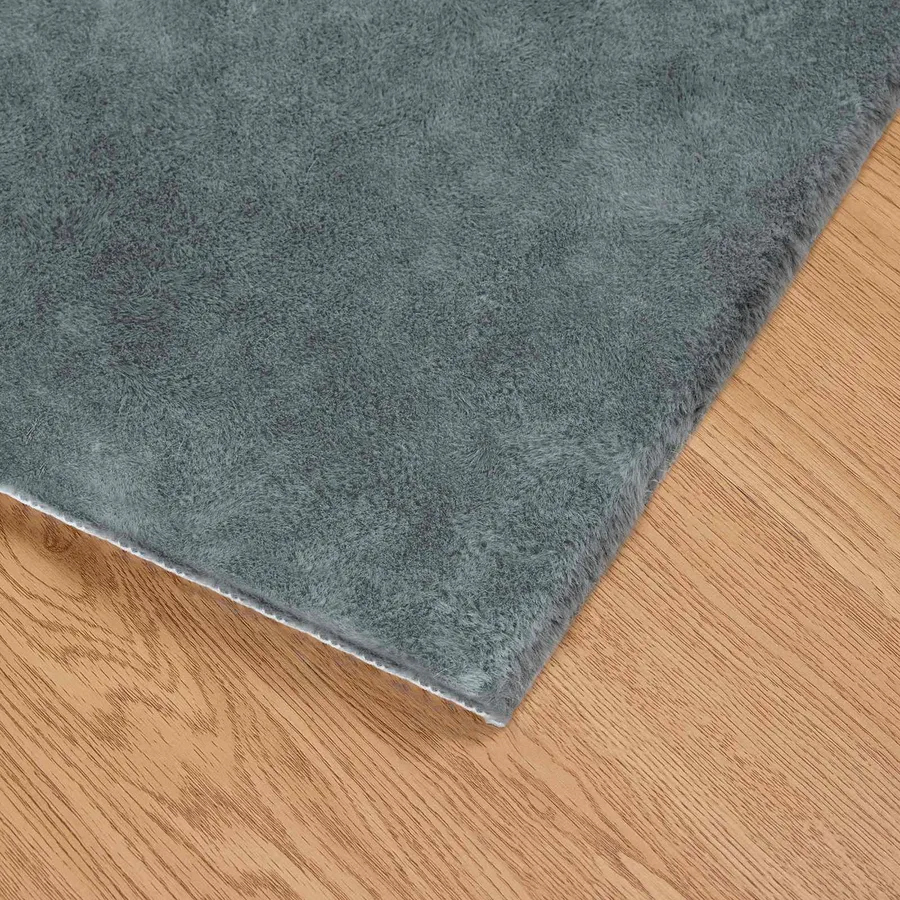Tapis antidérapant en fausse de lapin OLITE Anthracite - 7