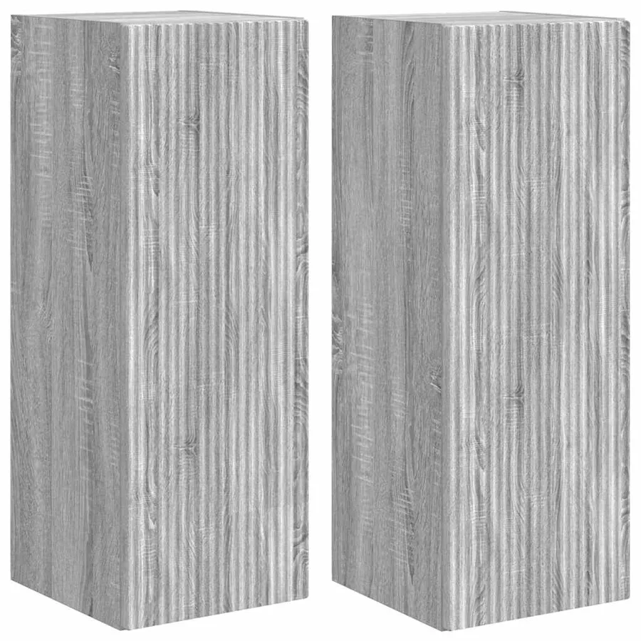 Meuble TV mural Montage mural 2 pcs Gris Sonoma 30 x 31 x 80 cm - 2