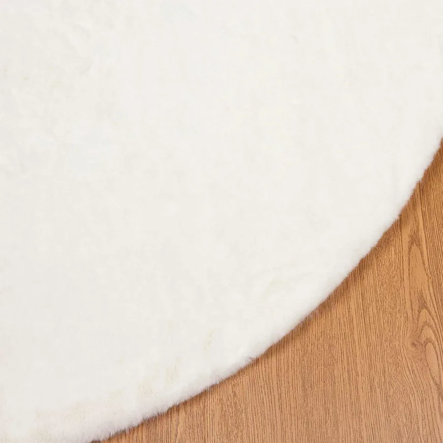 Tapis antidérapant en fausse de lapin OLITE Crème Ø 160 cm - 7