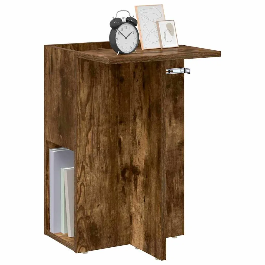 Table d'appoint Chêne fumé 35 x 40 x 55 cm Bois d'ingénierie - 3