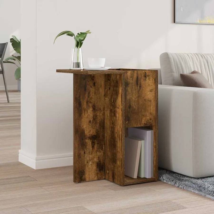 Table d'appoint Chêne fumé 35 x 40 x 55 cm Bois d'ingénierie - 4