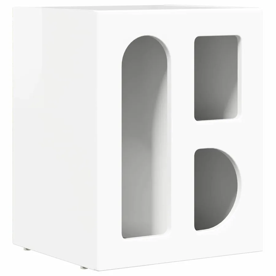 Table de chevet ELST Blanc brillant 40 x 35 x 50 cm - 2