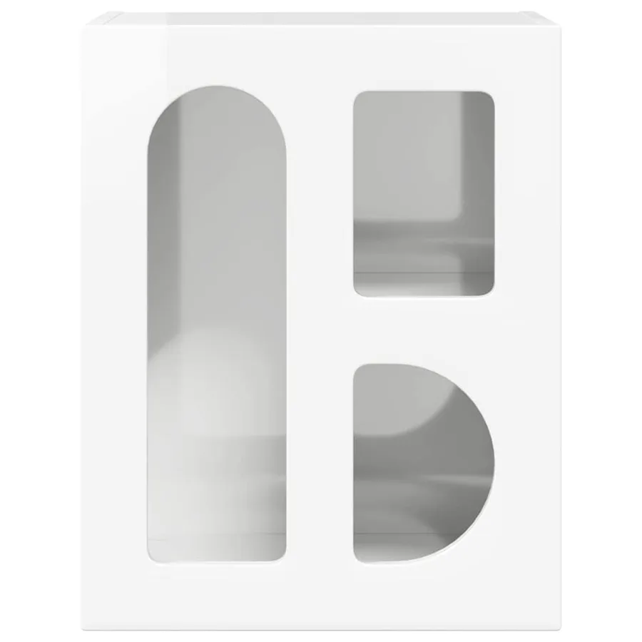 Table de chevet ELST Blanc brillant 40 x 35 x 50 cm - 4